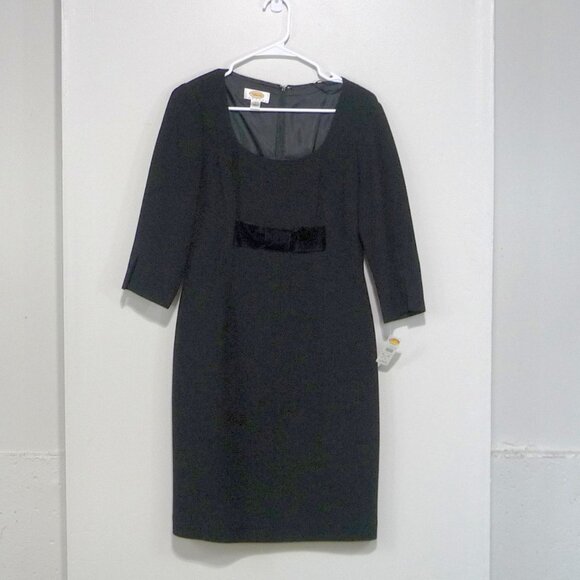 TALBOTS SIZE 4 PETITE WOOL BLEND BLACK DRESS - Picture 1 of 11